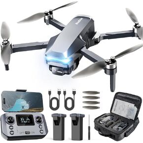 GPS Drone with Camera 4K, Under 249g, 45 Mins Flight, Brushless Motor, Light, Auto Follow, Tap Fly & Circle Fly, One Key Start, Foldable Drone for Adults Beginners