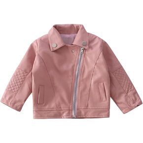 Moonker Baby Short Jacket Coat 1-5 Years Old,Toddler Boys Girls Kids Outerwear Autumn Winter Leather Outwear Clothes