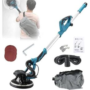 Drywall Gypsum Sander/Maximum Speed 2100 RPM/Self-Cleaning Function with Dust Bag/Double-Layer LED Light(20sheets)