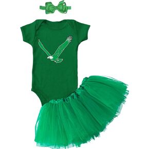 Eagle - Philly Sports Baby Bodysuit + Tutu Skirt + Bow Headband Set