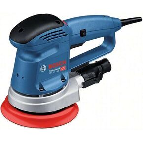 Bosch Professional GEX 34-150 random orbital sander (including 150 mm diameter sanding pad, C470 sanding sheet for wood, extraction adapter, paper dust bag, in carton)