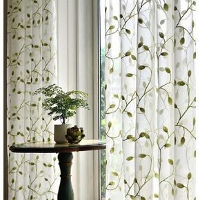 Linen Sheer Curtains Window Treatments Rod Pocket for Living Room Bedroom Simple Modern American Pastoral (2 Panels, W 100 x L 84 inch, Grey)