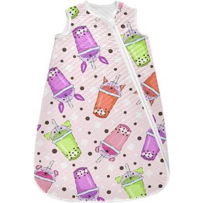 vvfelixl Toddler Sleep Sack for Newborn Milkshake Baby Wearable Blanket Sleeveless Swaddle Transition Sleeping Bags for Infant Babys Sleep Suit for 12-24 Months