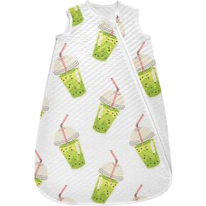 vvfelixl Baby Sleep Sack for 6-12 Months Matcha Bubble Tea Babys Wearable Blanket Zipper Swaddle Transition Sleeping Bag for Infant Baby Sleep Suit for Newborn Toddler