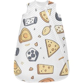 vvfelixl Toddler Sleep Sack for Newborn Cheese Baby Wearable Blanket Sleeveless Swaddle Transition Sleeping Bags for Infant Babys Sleep Suit for 12-24 Months