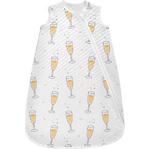 vvfelixl Toddler Sleep Sack for Newborn Champagne Glasses with Drink Baby Wearable Blanket Sleeveless Swaddle Transition Sleeping Bags for Infant Babys Sleep Suit for 12-24 Months