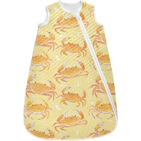 vvfelixl Baby Sleep Sack for 6-12 Months Yellow Crabs Babys Wearable Blanket Zipper Swaddle Transition Sleeping Bag for Infant Baby Sleep Suit for Newborn Toddler