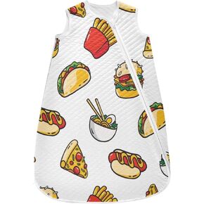 vvfelixl Baby Sleep Sack for 6-12 Months Tasty Fast Food Babys Wearable Blanket Zipper Swaddle Transition Sleeping Bag for Infant Baby Sleep Suit for Newborn Toddler