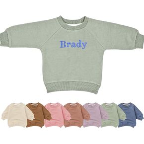 Custom Baby Knit Sweatshirt with Name – Cozy Crewneck for Infants & Toddlers, Perfect for Outdoor Adventures