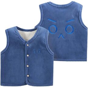 Baby Boys Sherp𝐚 Fleece Vest Sleeveless Outwear Toddler Lightweight Warm Coat Vest Cute Jacket Waistcoat