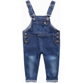 Toddler Baby Denim for Grils Suspender Pants Outfits Jean Breathable Soft Fit Trendy Comfy Cute Toddler Trousers