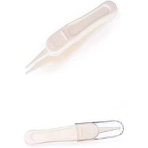 2Pcs Safe Nose Tweezers Cleaner for Gentle Ear Nose and Navel Care White Cleaning Clip for Safe Nostrils Clearing