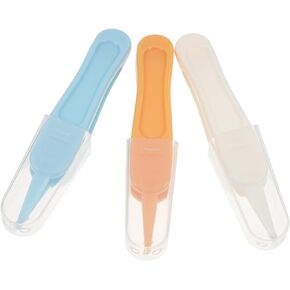 SUPVOX 3pcs Tweezers for Ear Nose Navel Cleaning Safety Clips Durable Material for Dirt Removal Design for Boy Girl