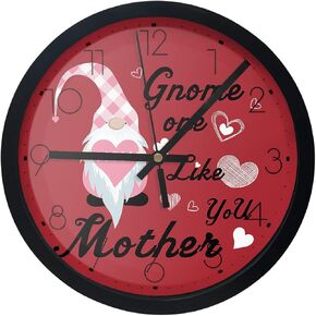 Wall Clock Carnation Flower Mother Baby Battery Operated Clocks 10 Inch Silent Non-Ticking Wallclock Super Mom Vintage Round Wall Clocks for Living Room Bedroom Kitchen Office Home Decor