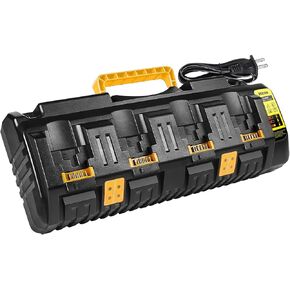12/20V Max Battery Charger Replacement for Dewalt DCB104 Compatible with 12V 20V Max Lithium Battery DCB124 DCB205 DCB204 DCB606 Charger 4-Port Simultaneous Charging