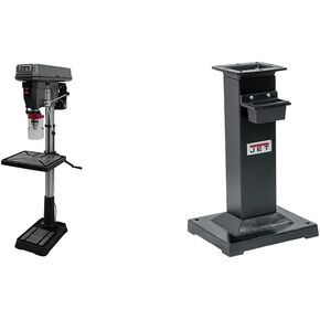 JET 20-Inch Step-Pulley Floor Drill Press, 1-1/2 HP, 1Ph 115/230V (JDP-20MF) & 578173 Bench Grinder Stand (fits JET 10" and 12" Grinders)