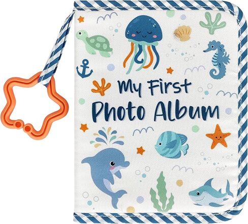 Baby's First Family Album - Soft Cloth Photo Book Gift Set with Baby-Safe Mirror | 5.5x7 Inch Holds 17 Photos Fabric Memory Book for Newborns, Toddlers, Baby Showers in Saudi Arabia
