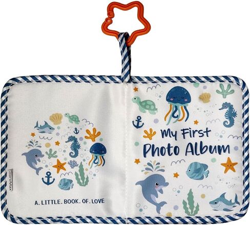 Baby's First Family Album - Soft Cloth Photo Book Gift Set with Baby-Safe Mirror | 5.5x7 Inch Holds 17 Photos Fabric Memory Book for Newborns, Toddlers, Baby Showers in Saudi Arabia