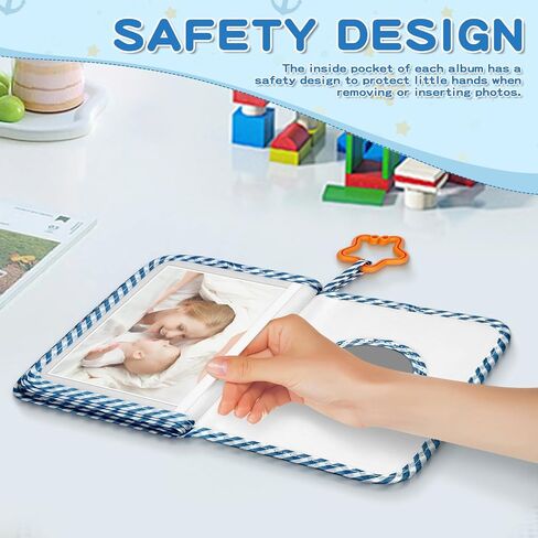 Baby's First Family Album - Soft Cloth Photo Book Gift Set with Baby-Safe Mirror | 5.5x7 Inch Holds 17 Photos Fabric Memory Book for Newborns, Toddlers, Baby Showers in Saudi Arabia