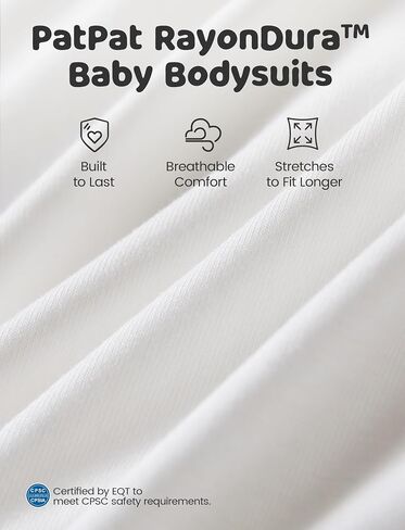 PATPAT Baby Bodysuits Rayon Super Durable - Short Sleeve for Boys and Girls - Newborn Infant Unisex Gift Clothes - 3 Pack in Kuwait