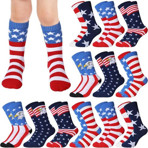 Breathffy 12 Pairs Kids St. Patrick's Day Crew Socks Kids Novelty Crew Socks Novelty Design Crew Socks for Kids Boys Girls Fits Kids 6-15 Years in Saudi Arabia