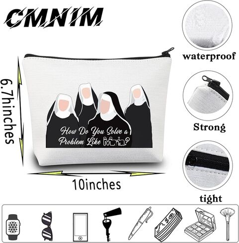 CMNIM The Sound of Inspired Music Makeup Bag How Do You Solve a Problem Like Maria Quote Musical Theatre Gifts For Broadway Fans Accessory Pouch (Maria Quote Makeup Bag) in Saudi Arabia