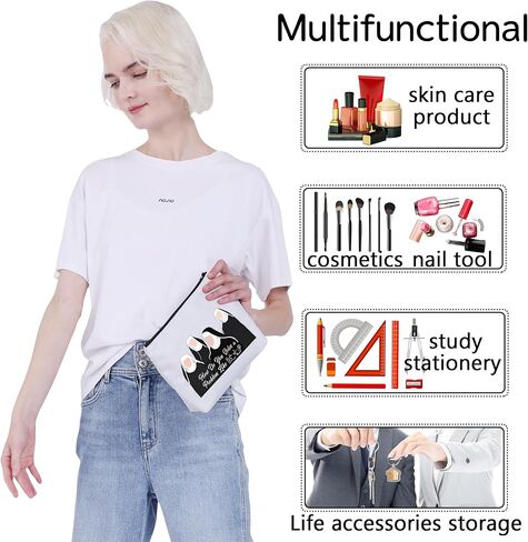 CMNIM The Sound of Inspired Music Makeup Bag How Do You Solve a Problem Like Maria Quote Musical Theatre Gifts For Broadway Fans Accessory Pouch (Maria Quote Makeup Bag) in Saudi Arabia