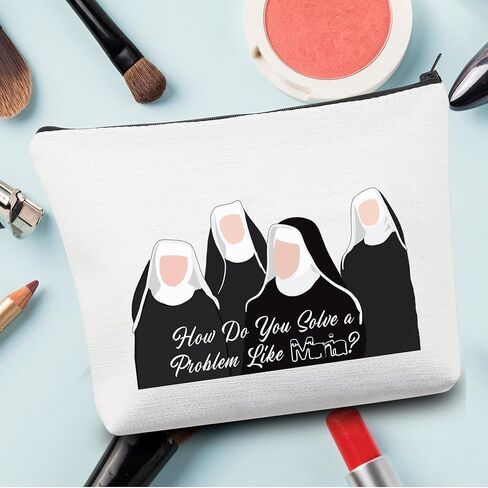 CMNIM The Sound of Inspired Music Makeup Bag How Do You Solve a Problem Like Maria Quote Musical Theatre Gifts For Broadway Fans Accessory Pouch (Maria Quote Makeup Bag) in Saudi Arabia