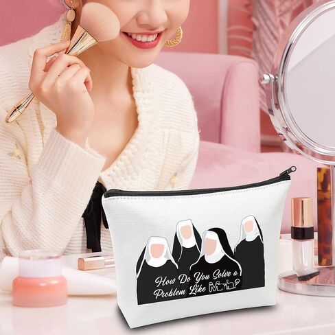CMNIM The Sound of Inspired Music Makeup Bag How Do You Solve a Problem Like Maria Quote Musical Theatre Gifts For Broadway Fans Accessory Pouch (Maria Quote Makeup Bag) in Saudi Arabia