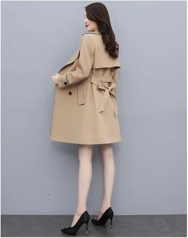Women's Coat Spring Autumn Loose Lace-Up Windbreaker Jacket Female Long Parker Overcoat in Saudi Arabia