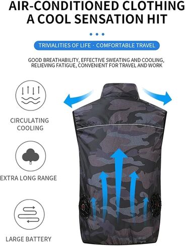 Cooling Fan Vest Air-conditioned Men Women Cooling Vest For Work Sport Outdoor Camping Fishing Summer Cool Jacket ﻿ in Saudi Arabia