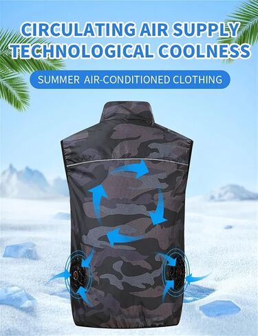 Cooling Fan Vest Air-conditioned Men Women Cooling Vest For Work Sport Outdoor Camping Fishing Summer Cool Jacket ﻿ in Saudi Arabia