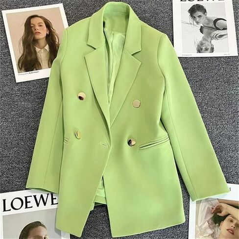 Women's Metal Buckle Small Suit Jacket for Summer Double Breasted Office Elegant Blazers in Saudi Arabia
