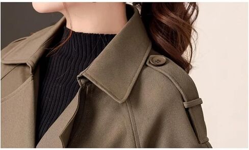 Women Spring Autumn Trench Coat Tops Korean Mid Long Temperament Overcoat Windbreaker in Saudi Arabia