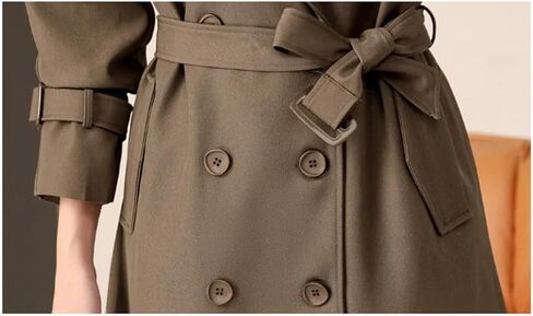 Women Spring Autumn Trench Coat Tops Korean Mid Long Temperament Overcoat Windbreaker in Saudi Arabia