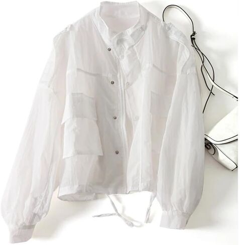 Lady Korean Sun Protection Clothing Coat Women UV-Proof Thin Loose Female Pocket Windbreaker Jacket in Saudi Arabia