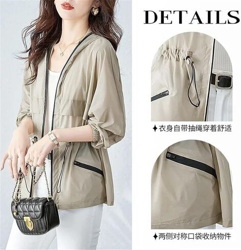 Women Sun Protection Clothing Short Coat Summer Korean Thin Windbreaker Loose Hooded Sunscreen Shirt in Saudi Arabia