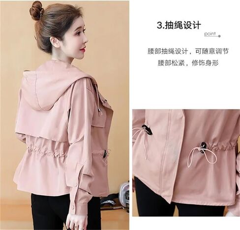 Women's Coat Loose Splicing Zipper Hooded Slim Fit Wild Temperament Tooling Female Short Jacket in Saudi Arabia