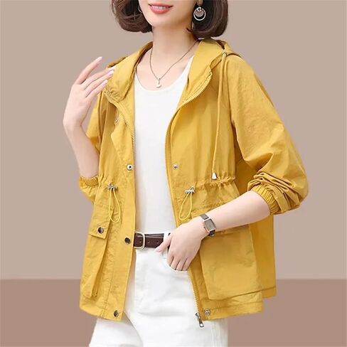 Women's Jacket Thin Coat Windbreaker Sun Protection Jackets Basic Zipper Coat Tops in Saudi Arabia