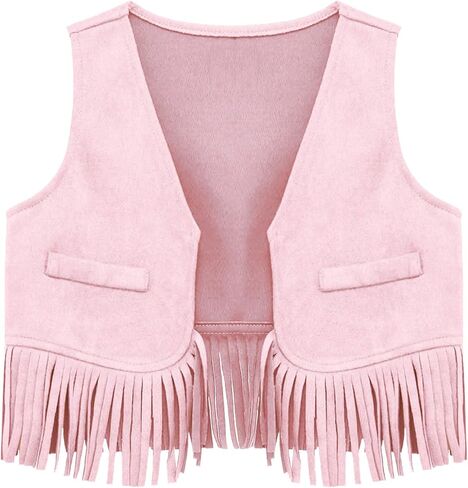Choomomo Baby Boys Western Cowboy Vest Suede Tassels Waistcoat Open Front Sleeveless Cardigan Jacket in Saudi Arabia
