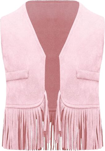 Choomomo Baby Boys Western Cowboy Vest Suede Tassels Waistcoat Open Front Sleeveless Cardigan Jacket in Saudi Arabia