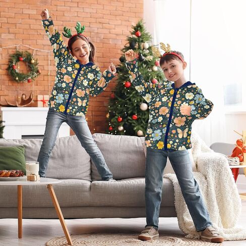 CHIFIGNO Zip up Hoodie for Boys Printed Boys Jackets Winter Coats for Boys with Pockets for Toddler and Kids in Kuwait