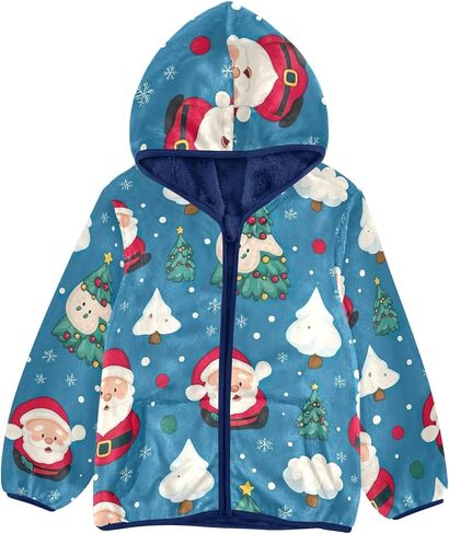 CHIFIGNO Girls Boys Fleece Hoody Jacket Boys Jackets with Pockets Warm Winter Outwear for Toddler and Kids in Kuwait