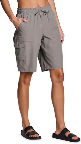 RBX Active Women's Bermuda Short, Quick Drying Long Length Woven Cargo Short with Pockets Black 11-Inch M in Saudi Arabia
