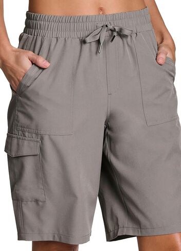 RBX Active Women's Bermuda Short, Quick Drying Long Length Woven Cargo Short with Pockets Black 11-Inch M in Saudi Arabia