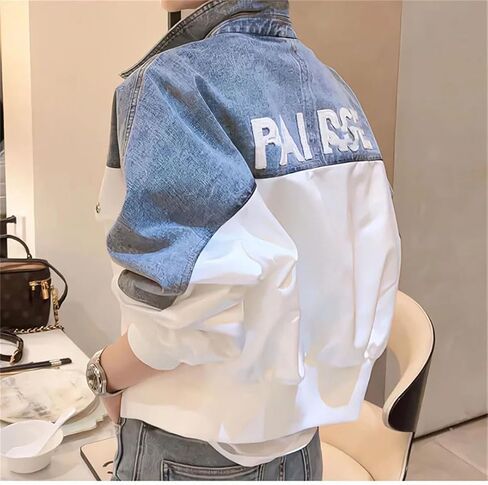 Women Loose Summer Spring And Autumn Slim Sweet Jacket Joker Coat Color Matching Embroidery Coat in Saudi Arabia