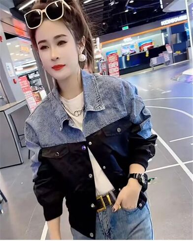 Women Loose Summer Spring And Autumn Slim Sweet Jacket Joker Coat Color Matching Embroidery Coat in Saudi Arabia