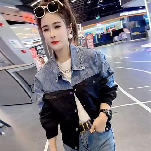 Women Loose Summer Spring And Autumn Slim Sweet Jacket Joker Coat Color Matching Embroidery Coat in Saudi Arabia