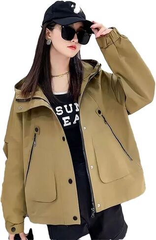 Women Autumn Loose Windbreaker Coat Outdoor Outerwear Female Temperament Overcoat Top in Saudi Arabia