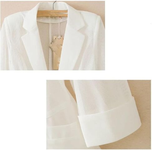 Women Blazer Spring Summer Thin Three-Quarter Sleeve Short Suit Tops Ladies Cardigan Sun Protection Coat in Saudi Arabia